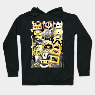 Doodle Yellow Black 555 Hoodie